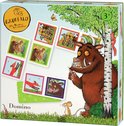 De voorkant van de Gruffalo domino speldoos met de Gruffalo, muis, vos en andere bosdieren. Geschikt voor 3+.
