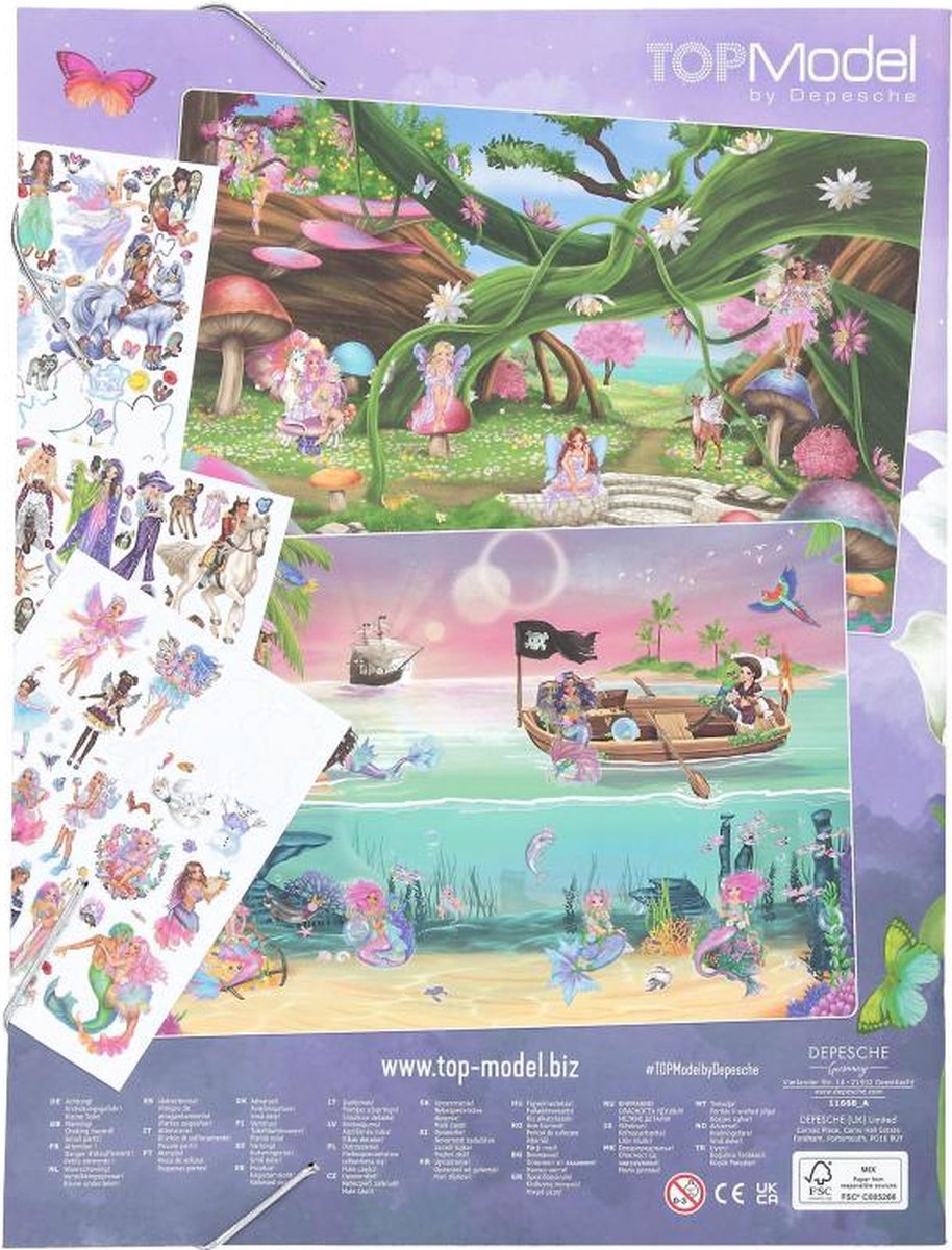 Livre Autocollants TOPModel Depesche 138 Stickers - 20 Pages De Décors à Personnaliser, Pour Enfants Créatifs