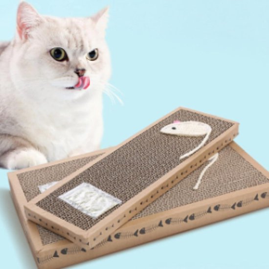PawHut TV Form Katzenkratzbrett mit Katzenminze für Indoor Katzen Braun