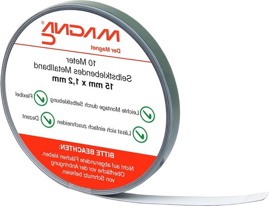 Bande métallique autocollante surface blanche pour aimants - flexible ...