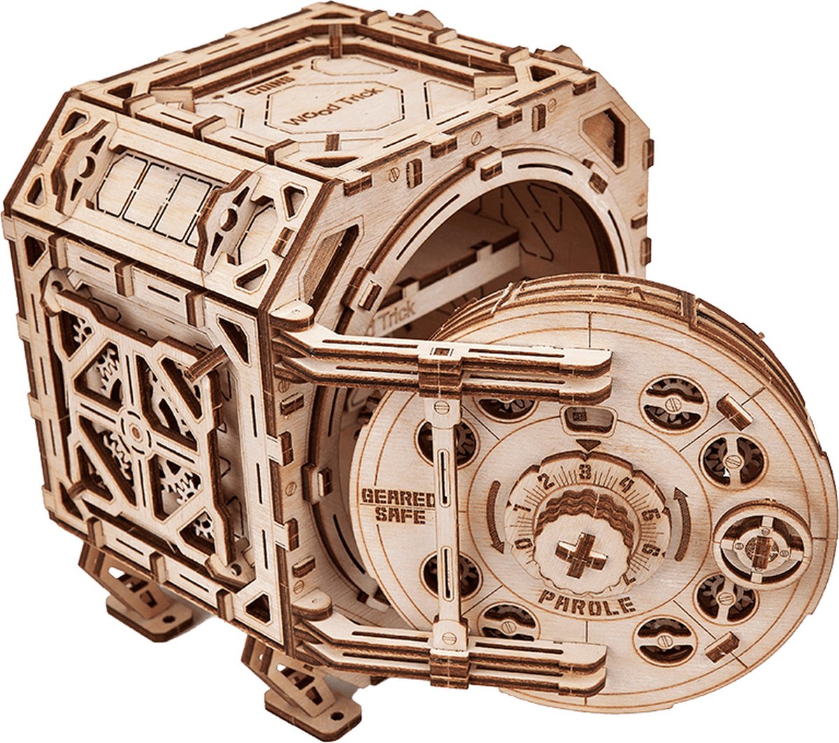 Wood Trick – Modelbouw 3D houten puzzel – Tandwiel kluis 'Geared safe' (WDTK037) – 259 stuks - Geen lijm noch verf nodig! — afbeelding 16