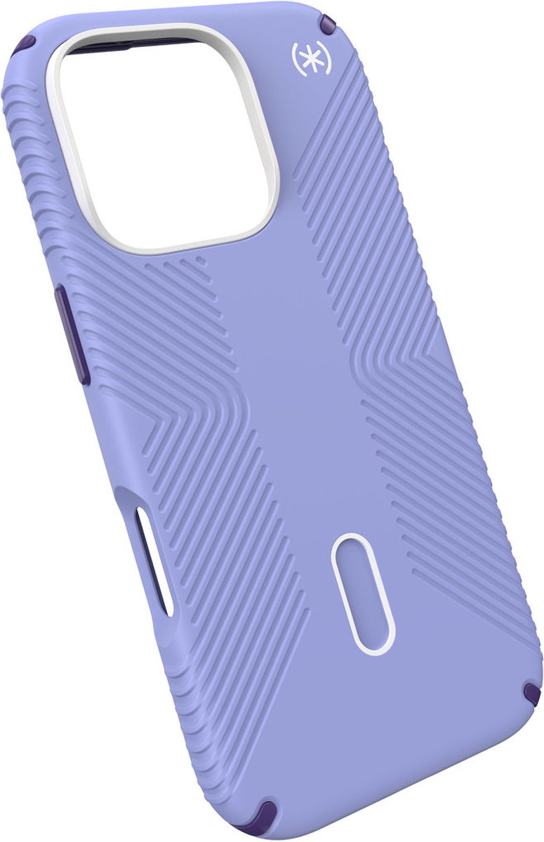 Speck hoesje geschikt voor Apple iPhone 16 Pro - Ultieme Bescherming en Grip - Luxe Soft-touch Afwerking - Valbescherming gecertificeerd tot 4 meter - Microban Antibacterieel - Presidio2 Grip lijn - Paars