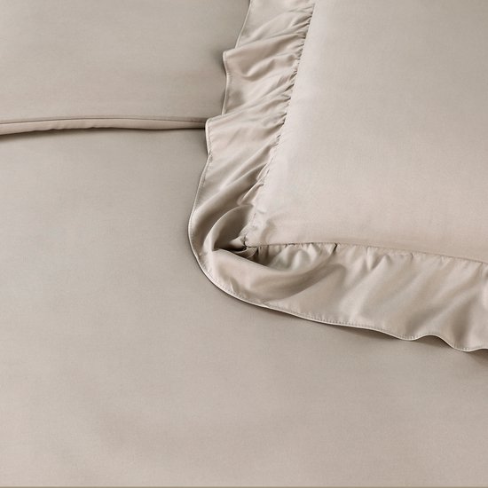 Sleeptime Ruffles Dekbedovertrek - 240X200/220 + 2 x kussenslopen 60x70 - Taupe