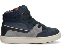 BunniesJR 224751-129 Jongens Hoge Sneakers - Blauw - Leer - Veters