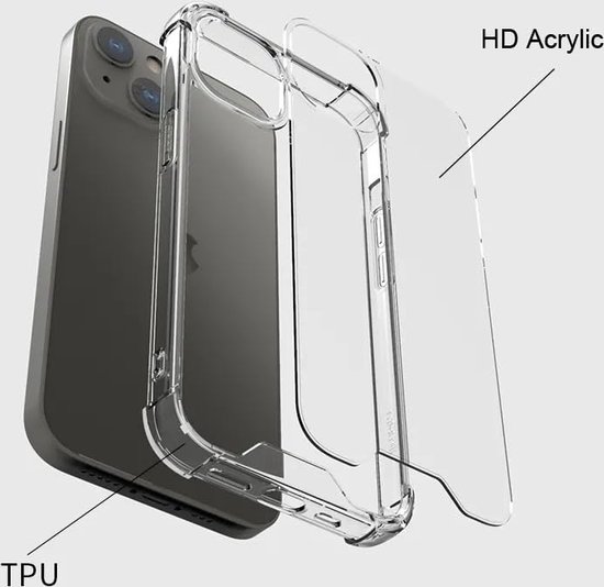 Coque antichoc KKG - Coque arrière Crystal Convient pour : Apple iPhone 12 Pro| Bumper arrière en PC et TPU avec 1x protecteur d'écran