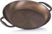 Bol.com 35 cm Gepolijste Gietijzeren Paella Pan met Handgrepen - Ovenbestendige Grillpan voor Gasgrill aanbieding