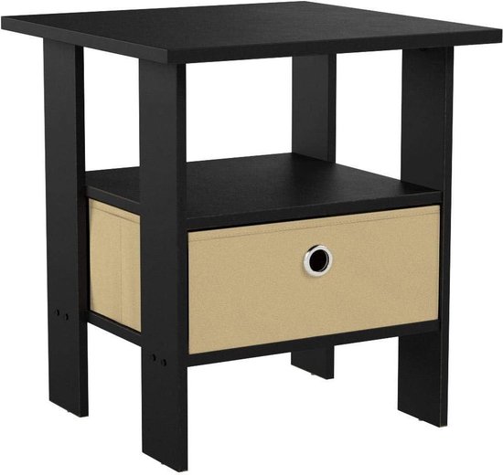 Table d'appoint avec tiroir expresso/marron lot de 2 - Andrey - Table de chevet avec tiroir
