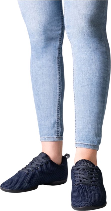 Suny Baskets de Danse 170 avec Semelle Fendue pour Femme Salsa, Latin, Bachata - Baskets de Danse pour Intérieur et Extérieur - SUNY - Blauw - 38