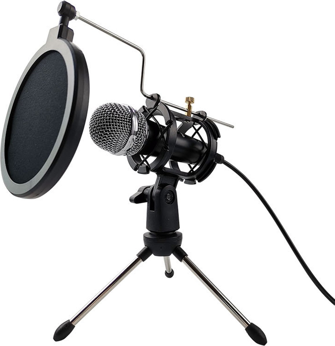 VARR Gaming VGMSB Vlogging en Gaming microfoon Scenic - 3,5 mm mini jack - inclusief pop filter, schok mount, tripod en adapter - zwart