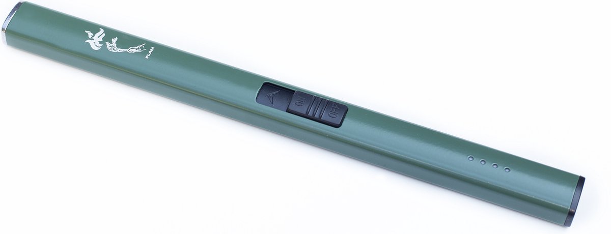 Goedkoopste Flam Lange USB Oplaadbare Elektrische Plasma Aansteker - Vlamloos - Voor Keuken, Kaars, BBQ, Openhaard - In en Outdoor - Chique Design - groen