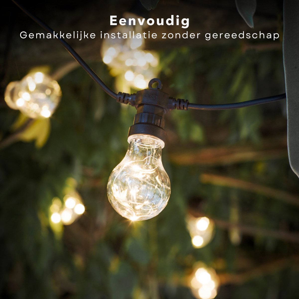LED Feestverlichting voor Buiten - Fairy Lights - Lichtslinger - Lichtslang - Sfeervolle Tuinverlichting met 10x8 Micro LED - Warm Wit - 450 cm Verlichte Lengte - Decoratieve Buitenverlichting met IP44 Adapter - Geschikt voor Binnen en Buiten — cadeau in Wonen & Interieur - foto 6