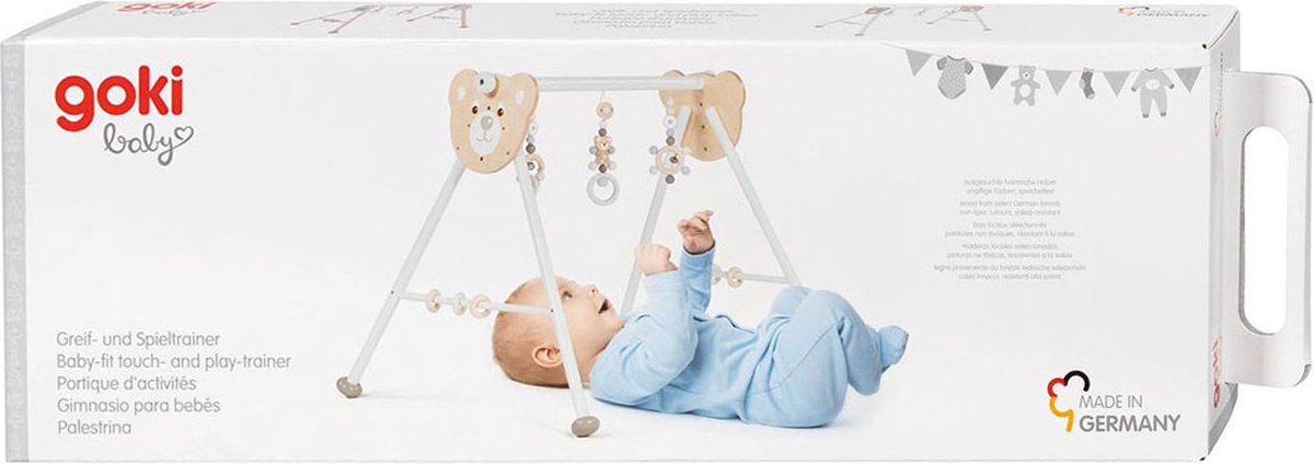 Speeltrainer - Babygym - Beer - Op 4 hoogtes verstelbaar - 63x55x53cm