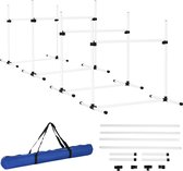 Agility Hürdenset Slalom Stangen Hunde Training Set 4 x Hürden Blau