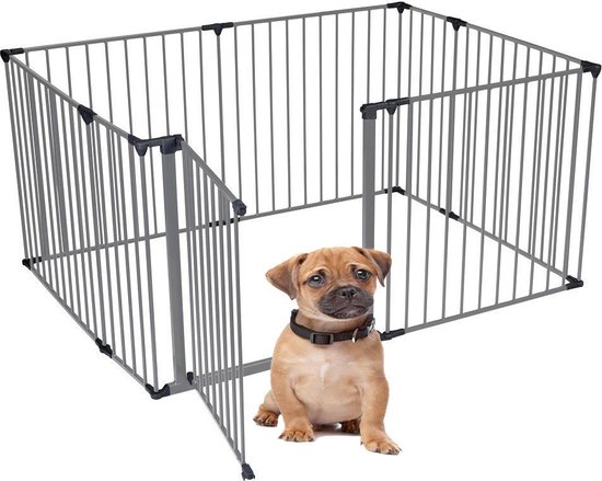 Enclos pour animaux Bettacare, 105 cm x 144 cm, Grijs, hauteur 70 cm, pour chien