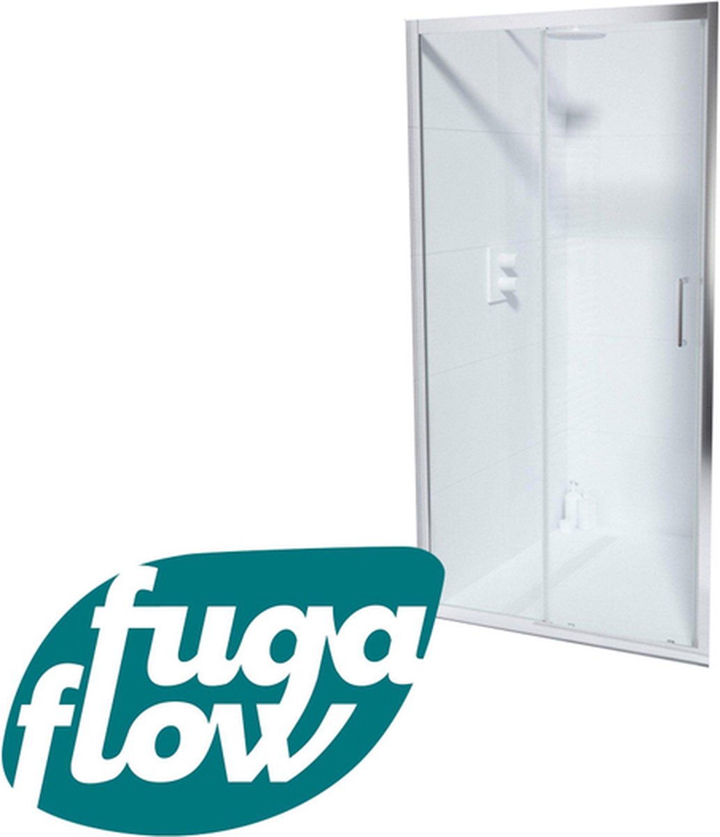 FugaFlow ID06 Quick Fit Schuifdeur - 100x190cm - 6mm veiligheidsglas - alu profiel - anti kalk - chroom