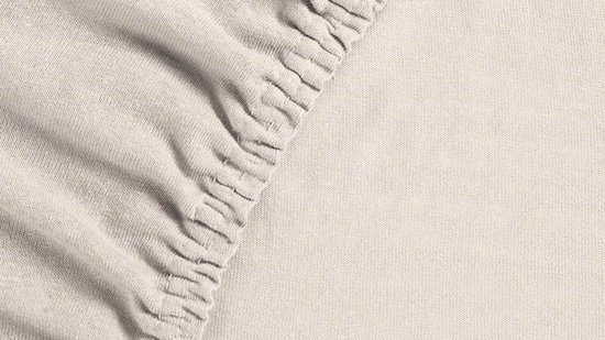 Drap-housse en jersey fendu Ambiante - Lits jumeaux - Sable