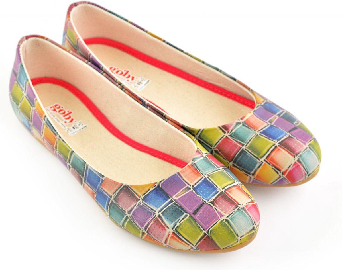GOBY Mozaiek Ballerinas Flats Hoge kwaliteit Handmade Meisjesprint