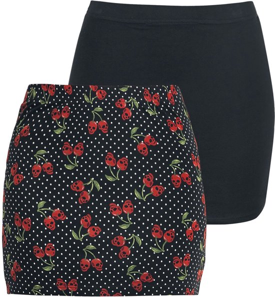 Jupes noires Rock Rebel by EMP en lot de deux pour femmes - M