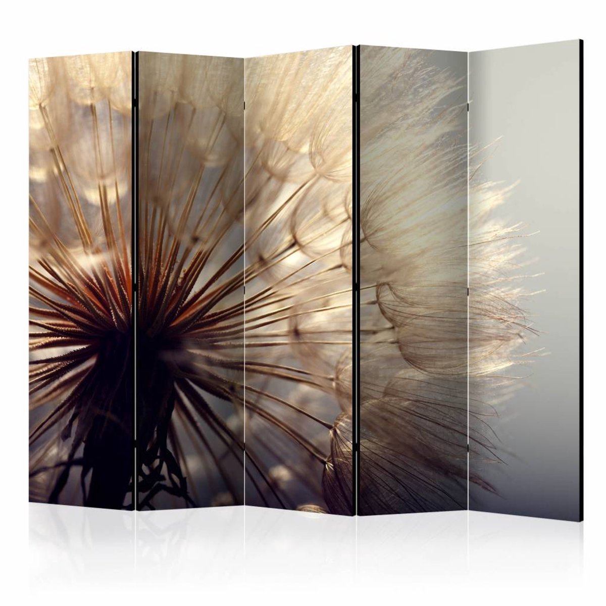 Vouwscherm - Paardenbloem 225x172cm , gemonteerd geleverd, dubbelzijdig geprint (kamerscherm)