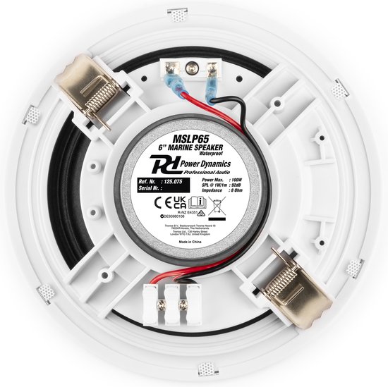 Power Dynamics MSLP65 Marine Speaker Set - 2x waterdichte speakers low profile - 6 Inch - 100W - Wit — afbeelding 5