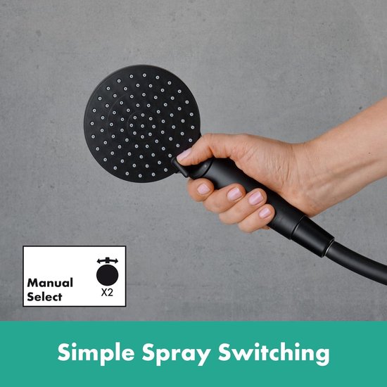 Doucheset, 2-in-1 met Grote Regendouche (250 x 200 mm) en Handdouche, Ideaal voor het