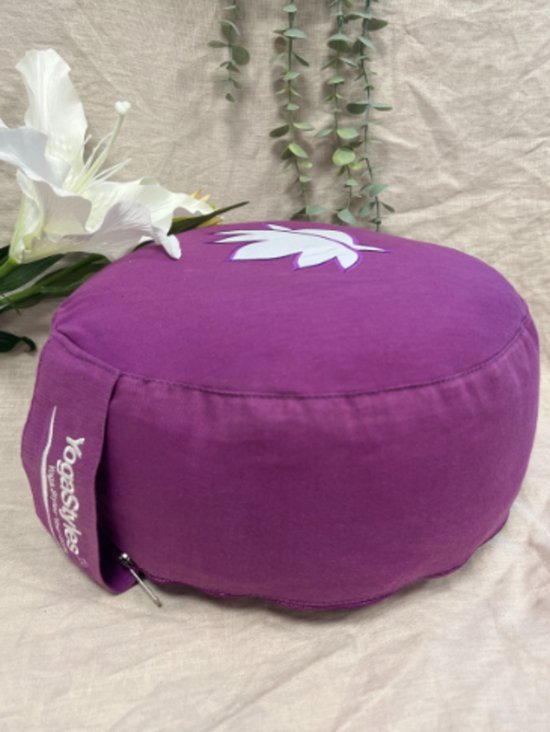 YogaStyles Meditatiekussen Symbolic - Paars met lotusbloem van YogaStyles — afbeelding 4