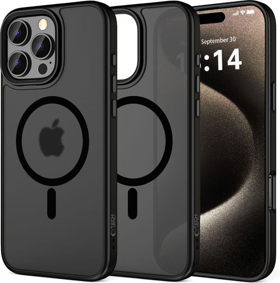Tech-Protect - Telefoon Hoesje Geschikt voor iPhone 16 Pro met MagSafe - Mat Zwart