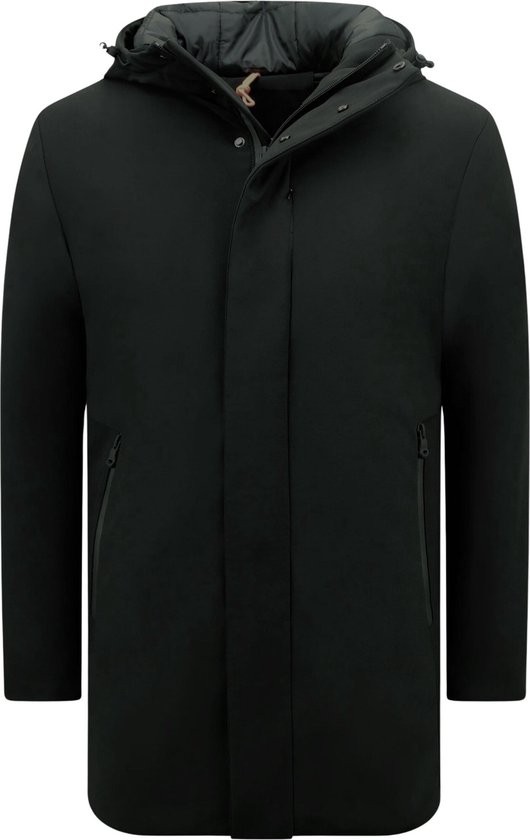 Mantel Jas Heren - Parka Heren Winterjas - Lange Jas Heren - 8927- Zwart