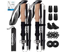 Wandelstok Opvouwbaar Ultralicht - Koolstofvezel en Aluminium - 2 stuks voor Vrouwen en Mannen - Wandelen, Kamperen, Bergen, Backpacking, Trekking