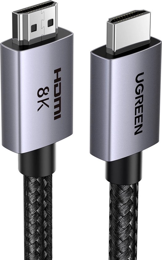HDMI 2.1 kabel 8K 2 meter grijs, gecertificeerde Ugreen HD171 connectoren
