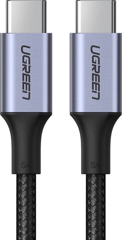 USB Type C kabel 3m 100W snel opladen 5A grijs Ugreen USB-C stroomvoorziening