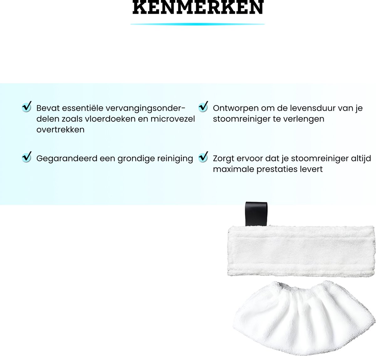 Accessoires Set Geschikt Voor Kärcher Easyfix SC2, SC3, SC4 & SC5 - Stoomreinigeraccessoires - Vervangende Microvezeldoekjes - Mop Pad Dweil – foto 3