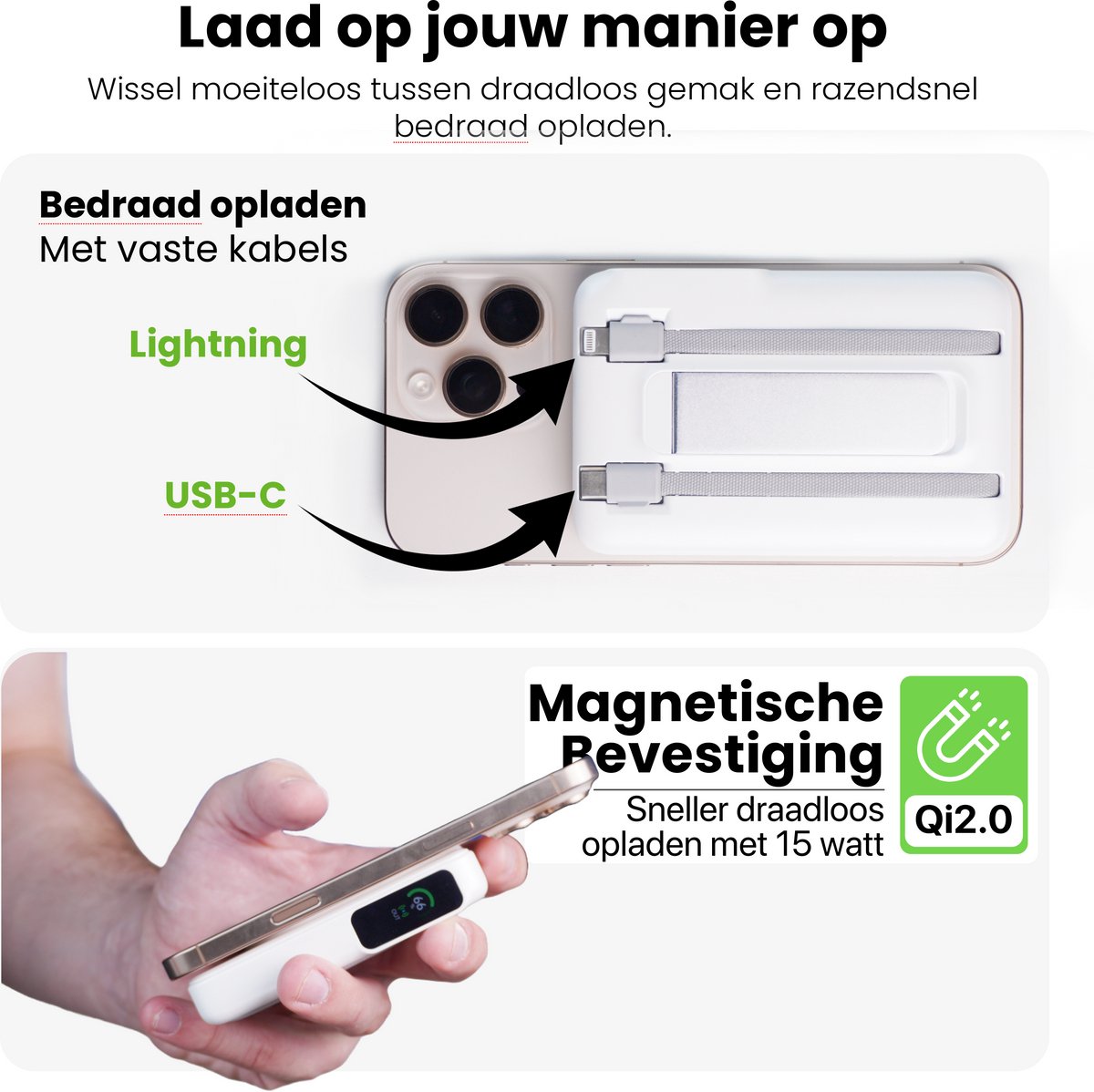 Xssive PB43 Powerbank 10000 mAh met OLED Display - afbeelding 2