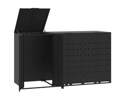 vidaXL - Containerberging - voor - 3 - containers - 207x79x117 - cm - staal - zwart