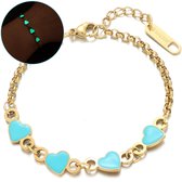 Malinsi® Armband Dames Glow Up - Gold Plated RVS - 17-20,5cm Verstelbaar - Sieraden Armbanden Vrouw Goudkleurig