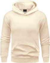 HOODED SWEATER 100% GEKAMD FLEECE 320 G/M² GEBROKEN-WIT