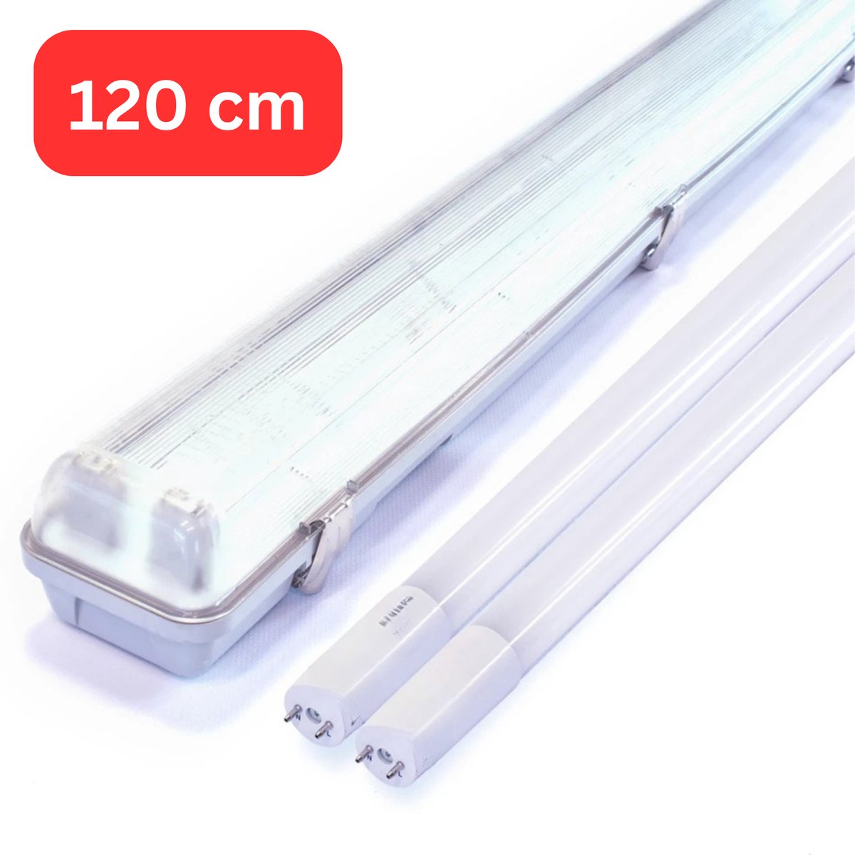 Prinos Premium LED TL armatuur 120 cm met 2 led buizen - dubbel - 18W/36W
