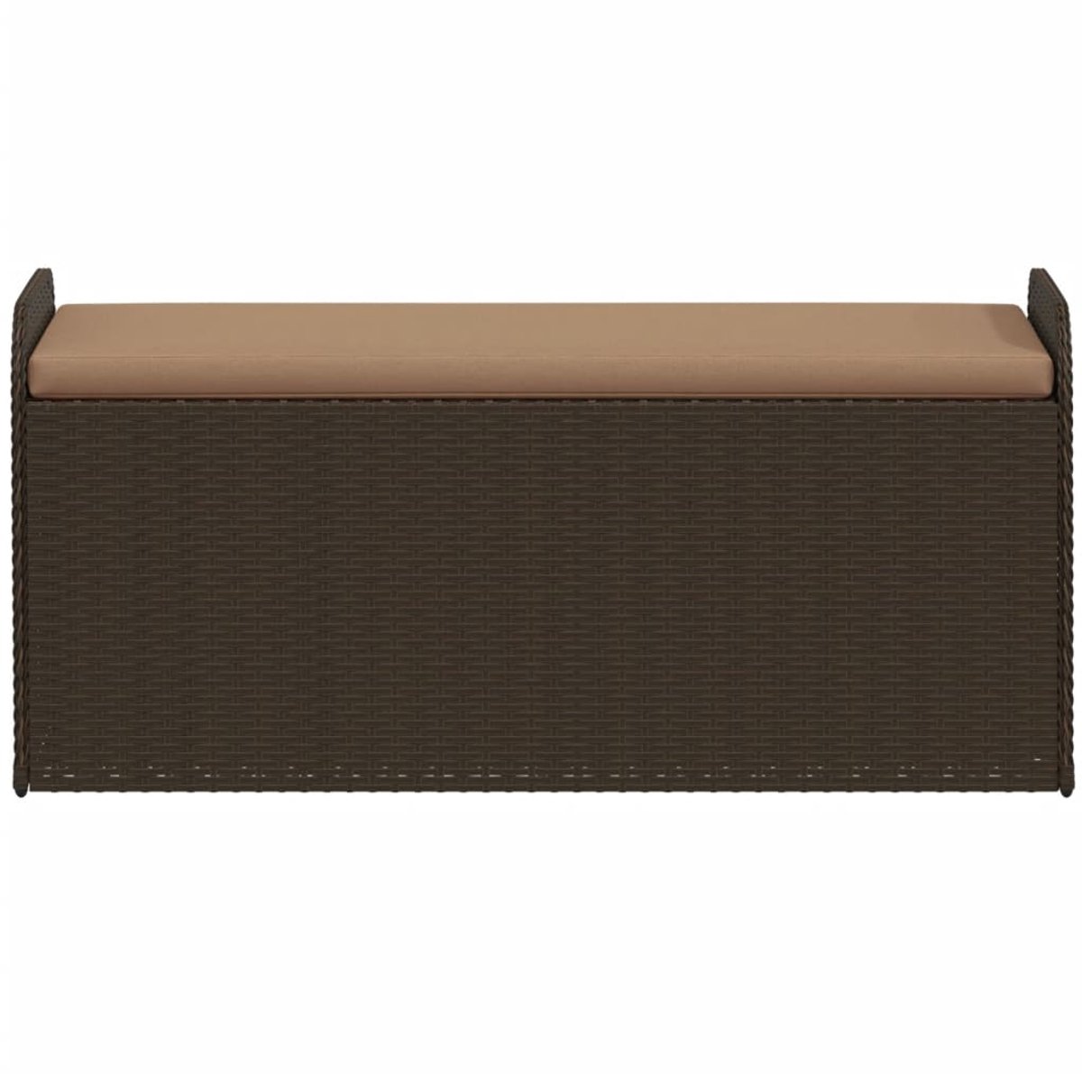 Opbergbankje 100x50x52 cm poly rattan en acaciahout zwart kopen