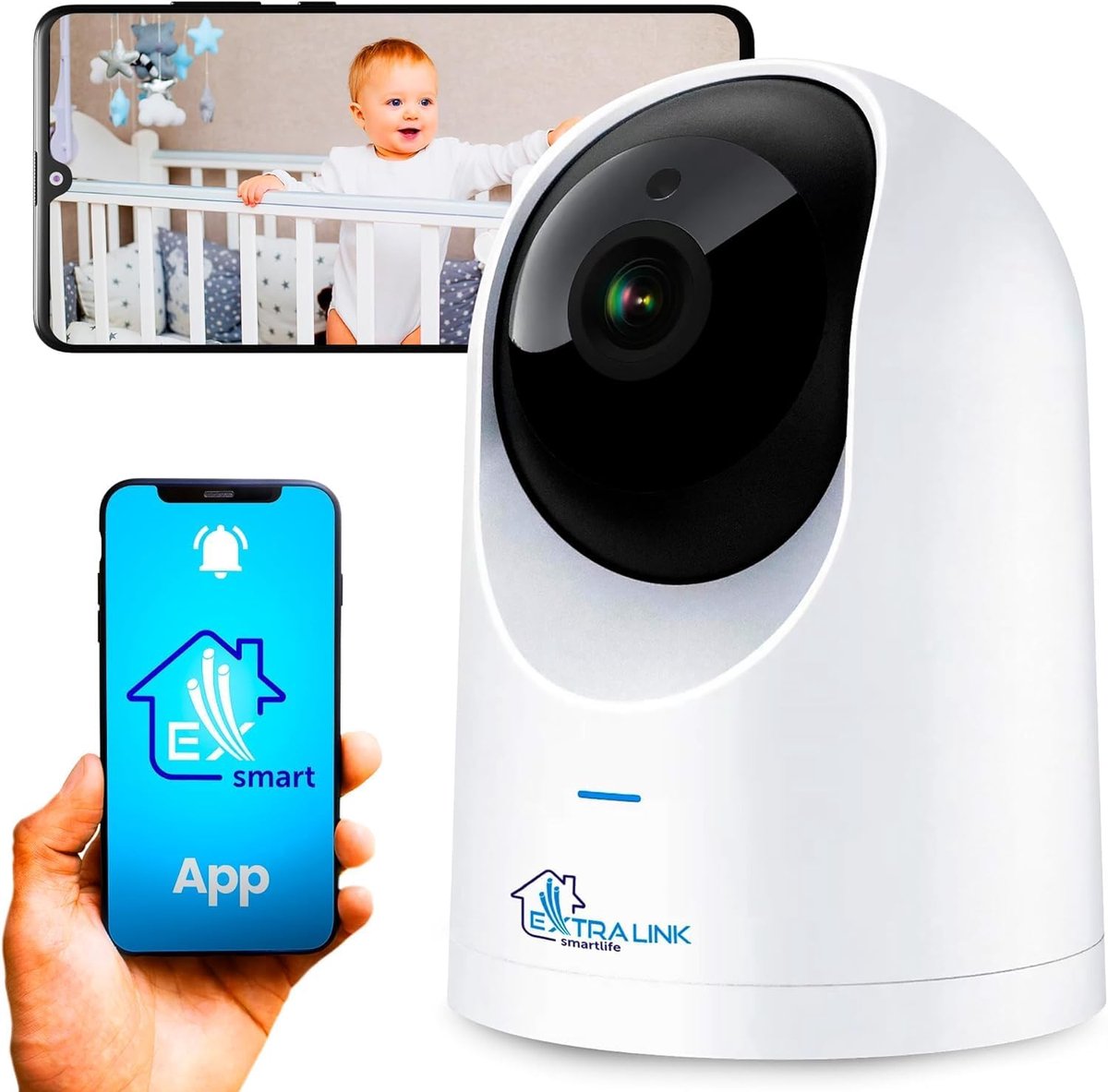 Draadloze 4MP Binnen Bewakingscamera met 360° Zicht en Bewegingsdetectie