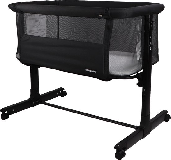 MamaLoes Co-Sleeper Noé Zwart met Matras