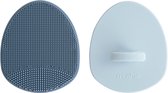 Mushie Cradle Cap Brush 2-Pack - Tradewinds/Periwinkle