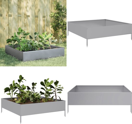 Plantenbak verhoogd 100x100x45 cm gegalvaniseerd staal bruin Plantenbak verhoogd 100x100x45 cm gegalvaniseerd staal bruin