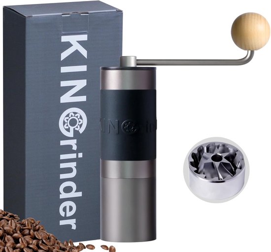 KINGrinder K0 Straight Grif Manual Coffee Grinder with 140 Adjustable Grinding Degrees for Aeropress, French Press, Drip, 20-25g Capacity