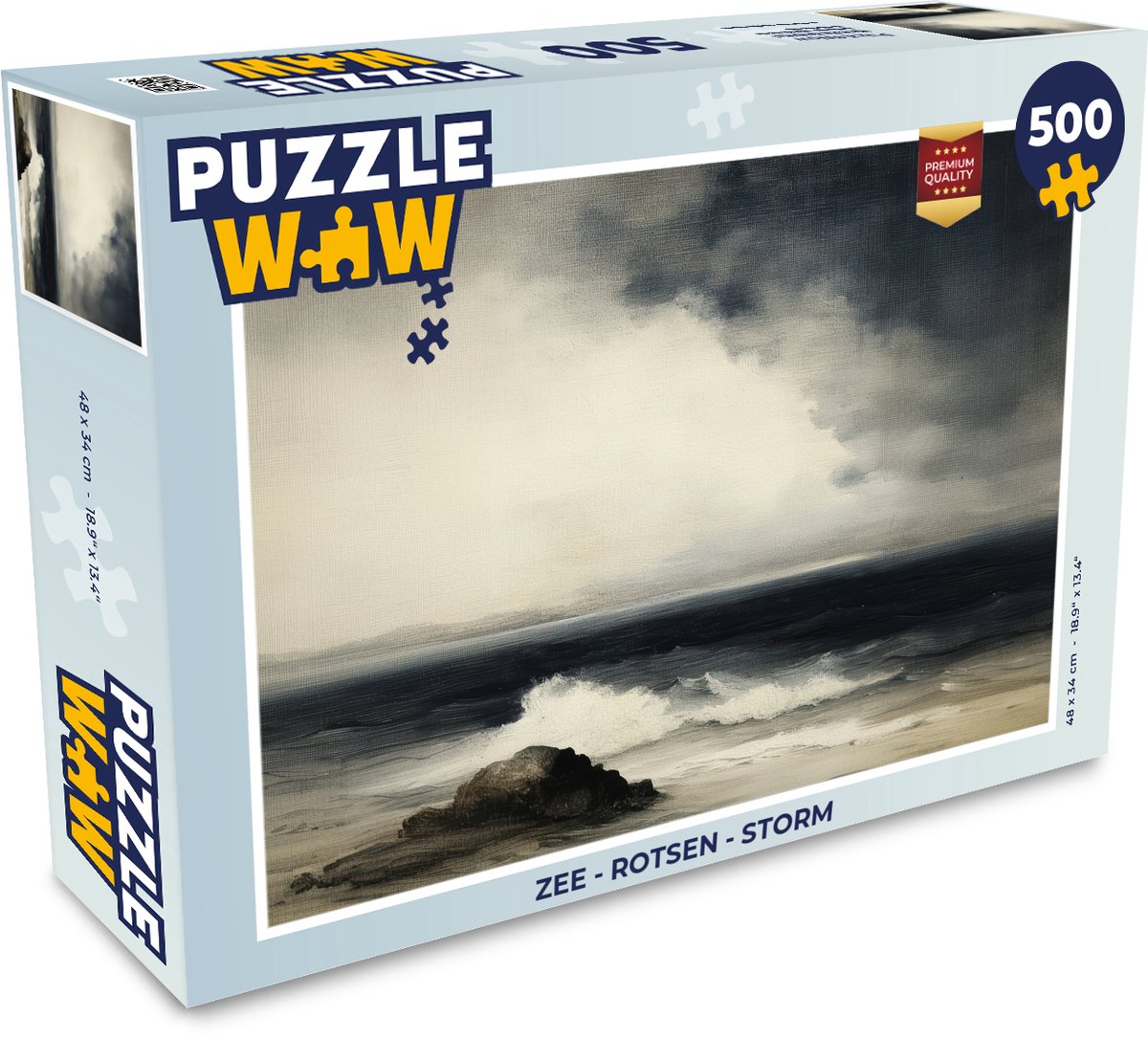 Puzzel Zee - Rotsen - Storm - Legpuzzel - Puzzel 500 stukjes