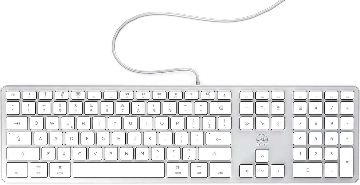 Ultra Slim Toetsenbord voor Mac - Elegante en Dunne QWERTY US International - Bedraad - Zilver