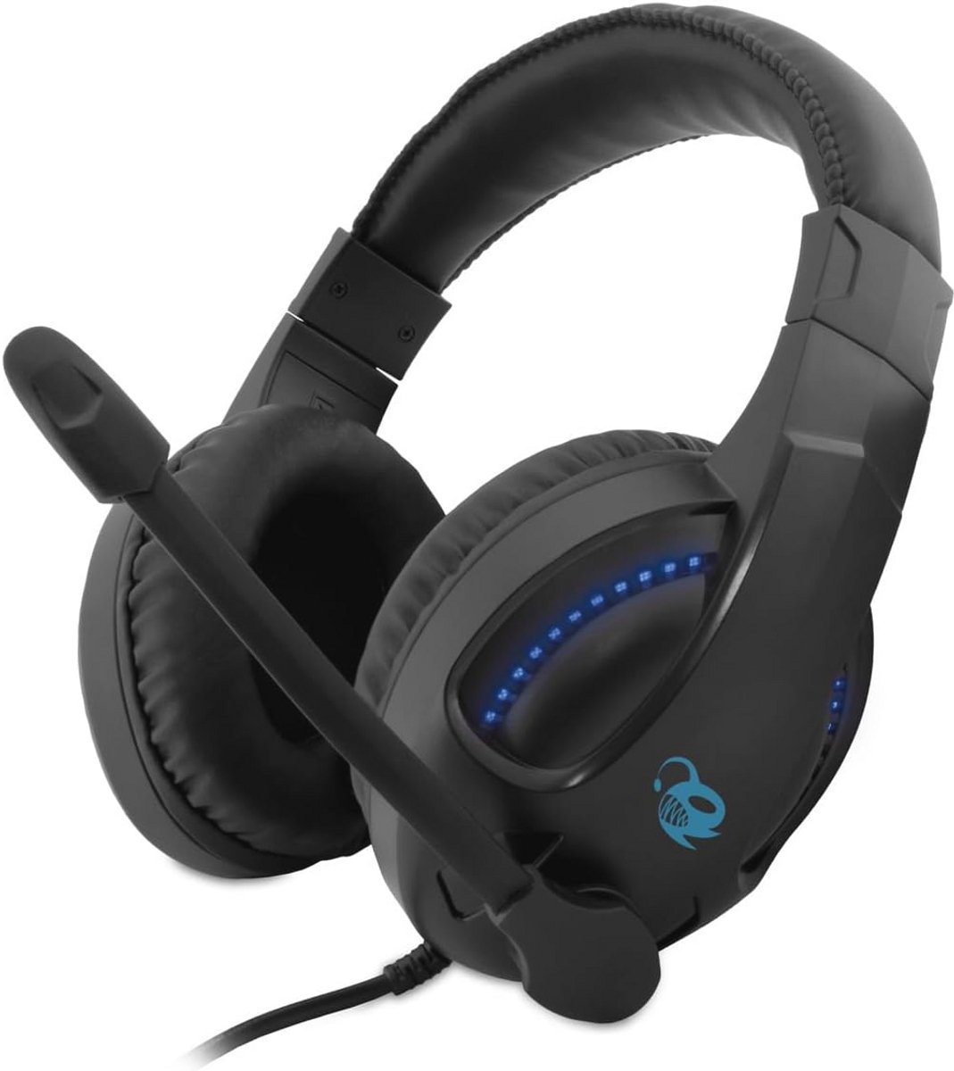 Gaming-headset met flexibele microfoon, 3,5 mm jack, LED-verlichting en USB, compatibel met PS4, PS5, PC, Switch en Xbox