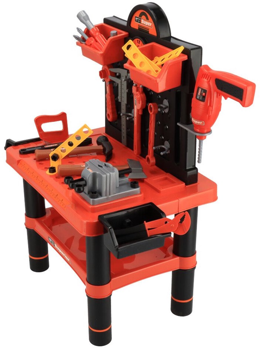 Baby Mix speelgoedwerkbank met gereedschap 60x51x73cm - Werkbank