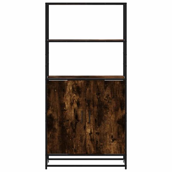 vidaXL - Armoire haute - 68x35x139cm - décorée - bois - et - métal - fumé - couleur chêne