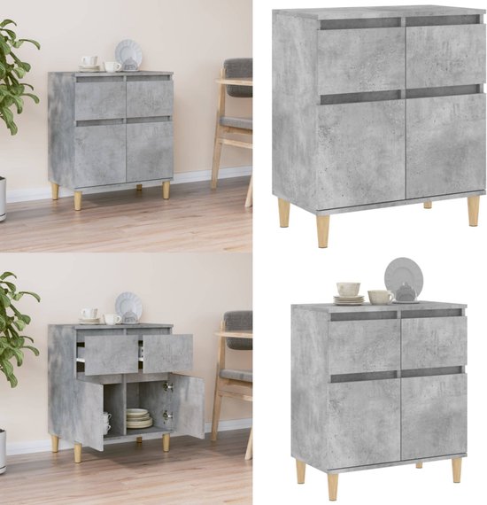 VidaXL Dressoir 30x30x70 cm bewerkt hout betongrijs