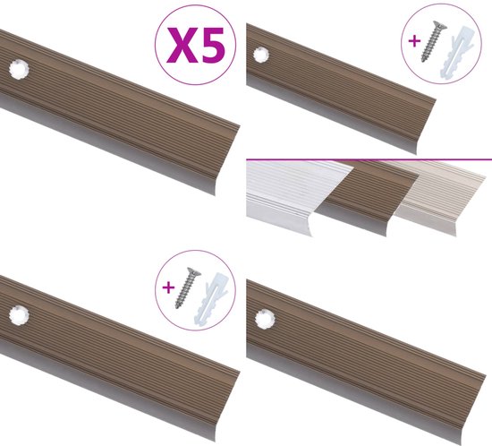 Flexxstairs Trapprofiel Deluxe Mat Zilver Aluminium 119 cm - 5 Stuks kopen? Trapprofielen
